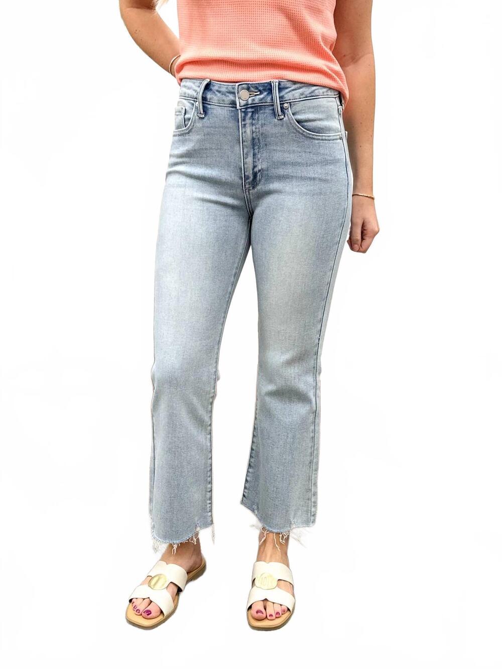 NEW JBD. high rise cropped flare jeans in light wash